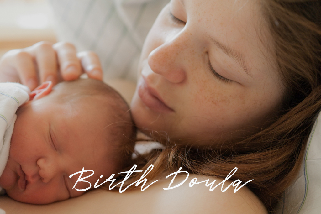 Mother and newborn baby resting, Birth Doula