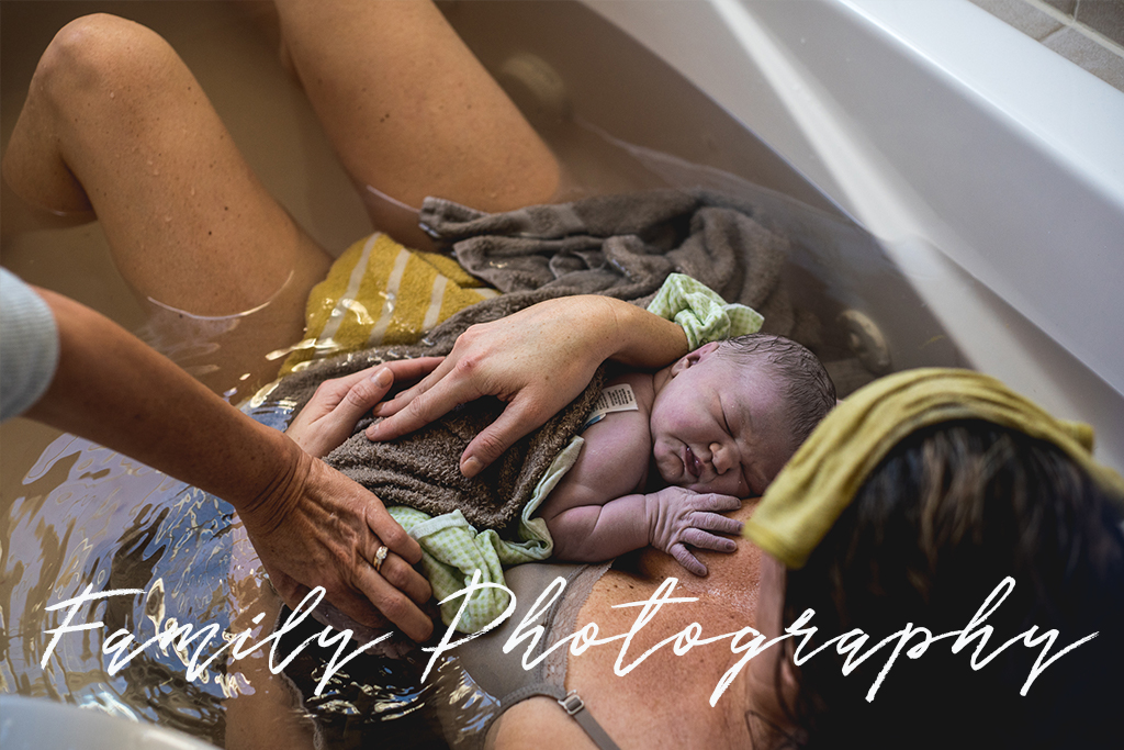 FamilyPhotography Header; water birth, newborn